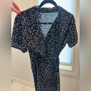 Black Cheetah Print Romper